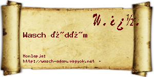 Wasch Ádám névjegykártya